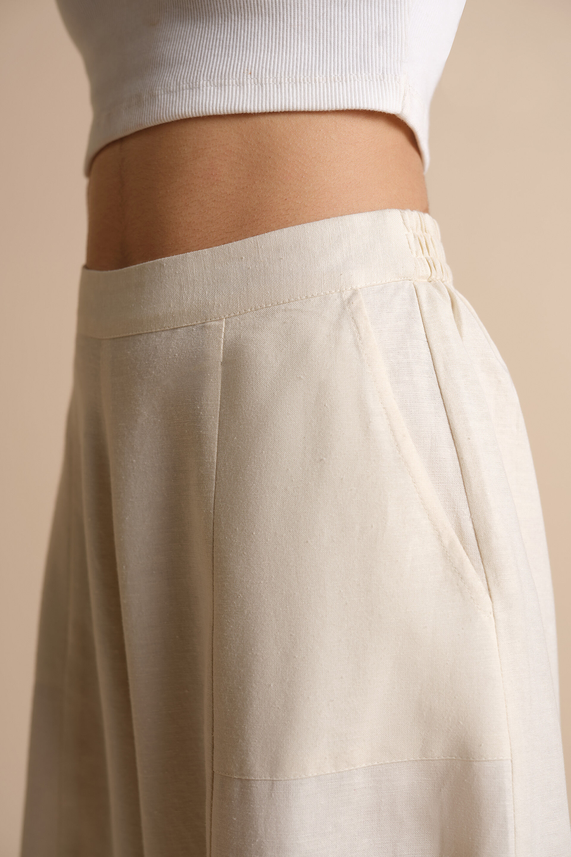 Wide-Legged Off-White Pants, Off White, image 4